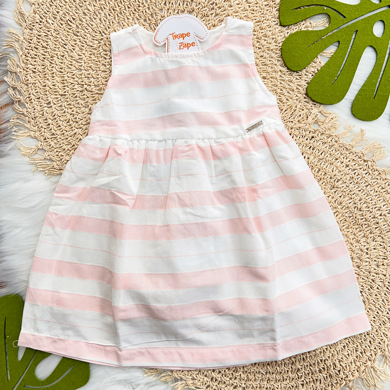 Vestido Candy Listrado - Rosa Claro